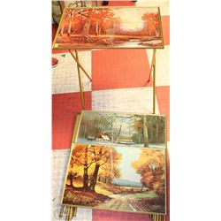 SET OF 4 VINTAGE TV TRAYS