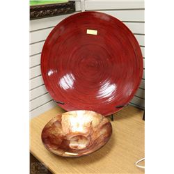 26" LARGE DECORATIVE PLATE WITH STAND SOLD WITH