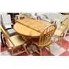 Image 1 : PINE TABLE WITH 4 CHAIRS AND 1 LEAF 41"D X 30"H