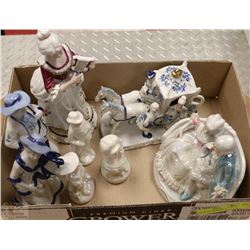 8 VINTAGE PORCELAIN VICTORIAN ERA STYLE FIGURINES