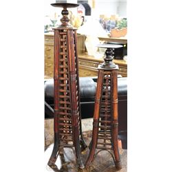 TWO LARGE STANDING TOWER LOOKIING CANDLE HOLDERS