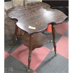 OAK END TABLE DARK CLAW WITH CRYSTAL BALL LEGS