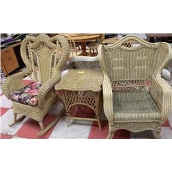 TWO CHAIRS AND A TABLE WICKER SET