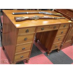 ESTATE WOOD DESK WITH 9 DRAWERS