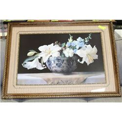 FRAMED DOUBLE MATTED FLORAL PICTURE