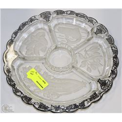 ESTATE ORNATE CUT GLASS PARTY TRAY