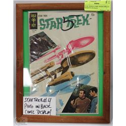 STAR TREK#4 COMIC BOOK DISPLAY W/PHOTO ON BACK