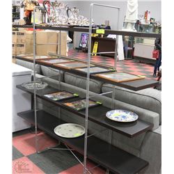 FOUR TIER BLACK WOOD AND METAL SHELF FROM IKEA