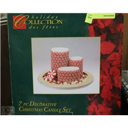 7 PC DECORATIVE CHRISTMAS CANDLE SET