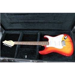 NOVA ELECTRIC GUITAR RED BURST SQUIRE HARD CASE