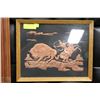 Image 1 : COPPER INLAY PICTURE WITH BUFFALO 13"X16"