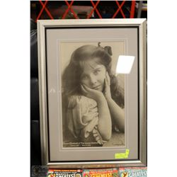 22" X 30" FRAMED PICTURE OF THE QUEEN MOTHER AS A