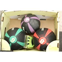 3 WEIGHT BALLS - 4,6, & 8 LB & LADIES GLOVES