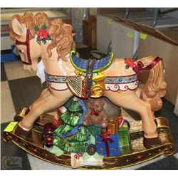 NEW WOODEN DECORATIVE ROCKING HORSE