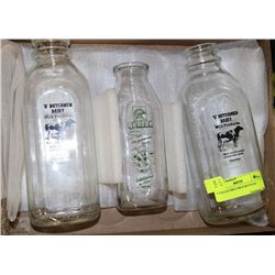 3 COLLECTIBLE MILK BOTTLES