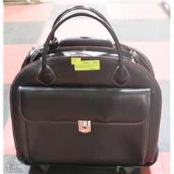 MCNEIL BLACK LEATHER LAPTOP BRIEFCASE W/ REMOVABLE
