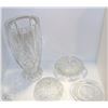 Image 1 : 3PCS OF CRYSTAL ASHTRAY /VASE/SERVER