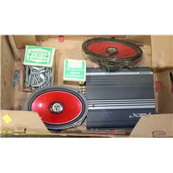 2 NEW SONY 2 WAY SPEAKERS AND ALPINE AMP