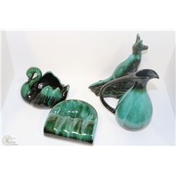 4  PIECES OF BLUE MOUNTAIN POTTERY INCL. KANGAROO,