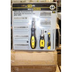 CASE OF FOUR 64 PC SCREWDRIVER SETS