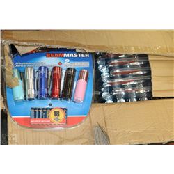 CASE WITH TWELVE 6 PKS OF LED FLASHLIGHTS WITH