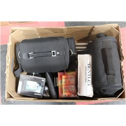 LARGE BOX W/CAMERAS, SONY HANDYCAM,