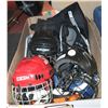 Image 1 : LARGE BOX OF KIDS HOCKEY GEAR -