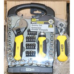 CASE OF FOUR 45PC STUBBY SOCKET AND BIT SETS