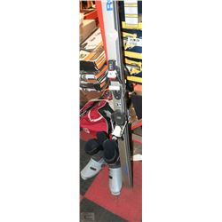 ROSSIGNOL DOWN HILL SKIIS AND MENS SIZE 10 BOOTS