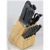 Image 1 : WOOD KNIFE BLOCK W/15 KNIVES