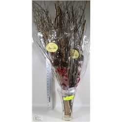 HAND BLOWEN GLASS VASE WITH 4 ASST SECOND NATURE A