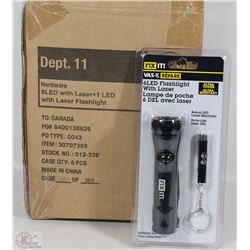 CASE OF 6 LED FLASHLIGHT WITH LASER SETS