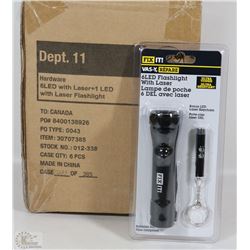 CASE OF 6 LED FLASHLIGHT WITH LASER SETS