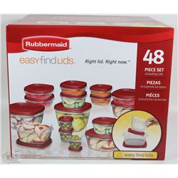 48PC RUBBERMAID EASY FIND LID SET