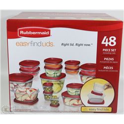 48PC RUBBERMAID EASY FIND LID SET