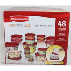 48PC RUBBERMAID EASY FIND LID SET