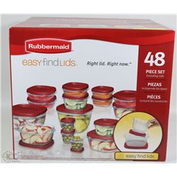 48PC RUBBERMAID EASY FIND LID SET