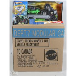 CASE OF 6 HOTWHEELS MONSTER JAM SETS