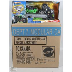 CASE OF 6 HOTWHEELS MONSTER JAM SETS