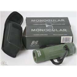 2 NEW RUBBER ARMOURED MONOCULAR LENS