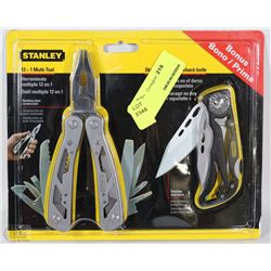 NEW STANLEY 12 IN 1 MULTI TOOL WITH BONUS KNIFE