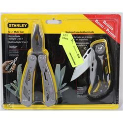 NEW STANLEY 12 IN 1 MULTI TOOL WITH BONUS KNIFE
