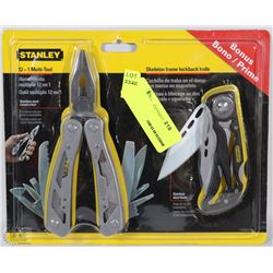 NEW STANLEY 12 IN 1 MULTI TOOL WITH BONUS KNIFE