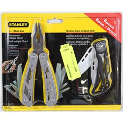 NEW STANLEY 12 IN 1 MULTI TOOL WITH BONUS KNIFE