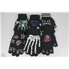 Image 1 : NEW 6 PACK GLOW IN THE DARK HALLOWEEN GLOVES