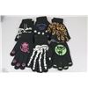 Image 1 : NEW 6 PACK GLOW IN THE DARK HALLOWEEN GLOVES