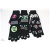 Image 1 : NEW 6 PACK GLOW IN THE DARK HALLOWEEN GLOVES