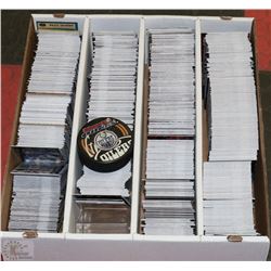 OVER 3000 ASSORTED HOCKEY CARDS WITH OILERS PUCK