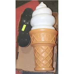 LARGE ICE CREAM CONE MONEY BOX AND SMALL