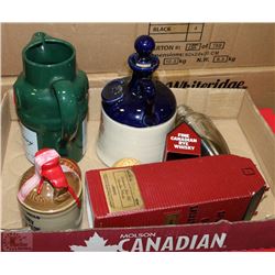 FLAT OF LIQUOR DECANTERS